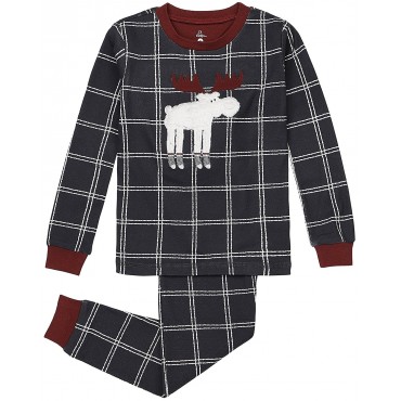 Petit Lem - Boys Grey Moose Pyjamas - 100% Cotton