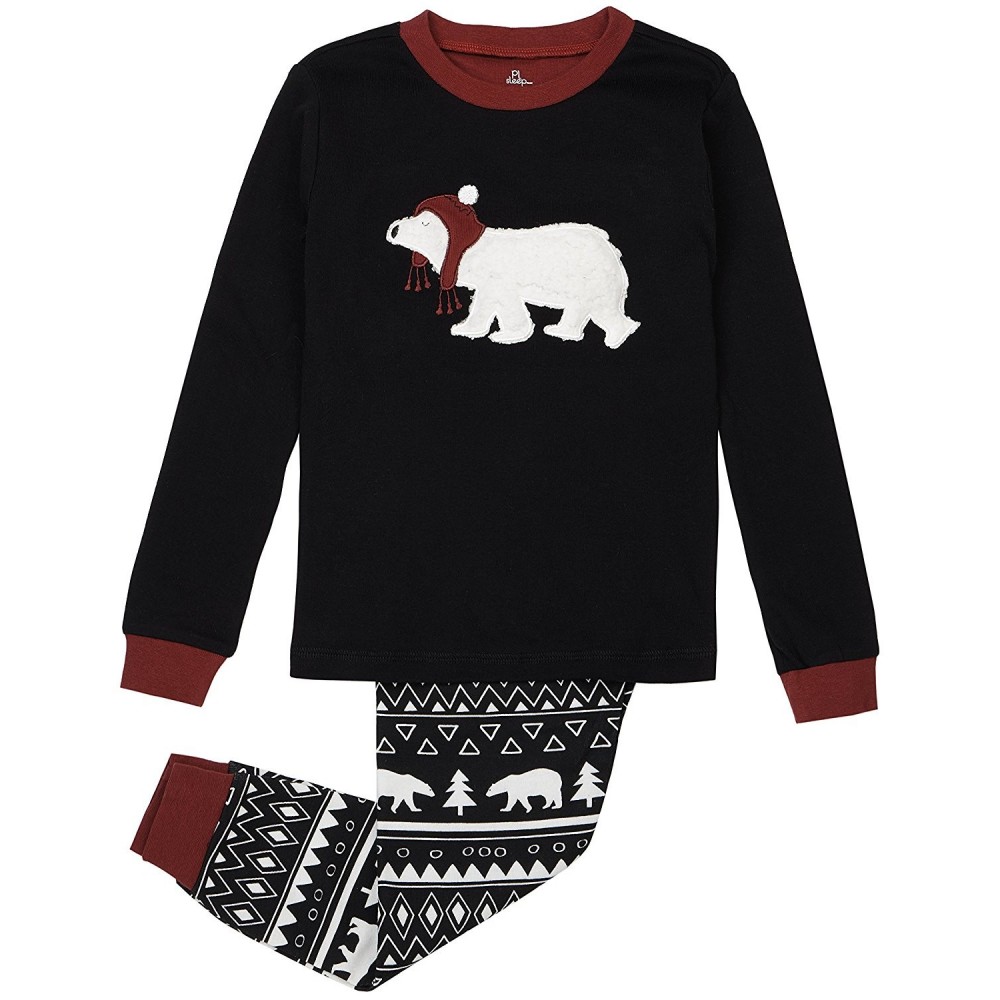 Petit Lem - Boys Black Polar Bear Pyjamas - 100% Cotton