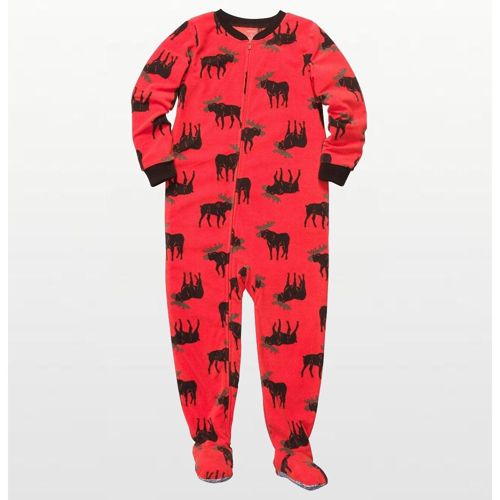 Carters - Microfleece Onesie Pyjamas - Orange Moose