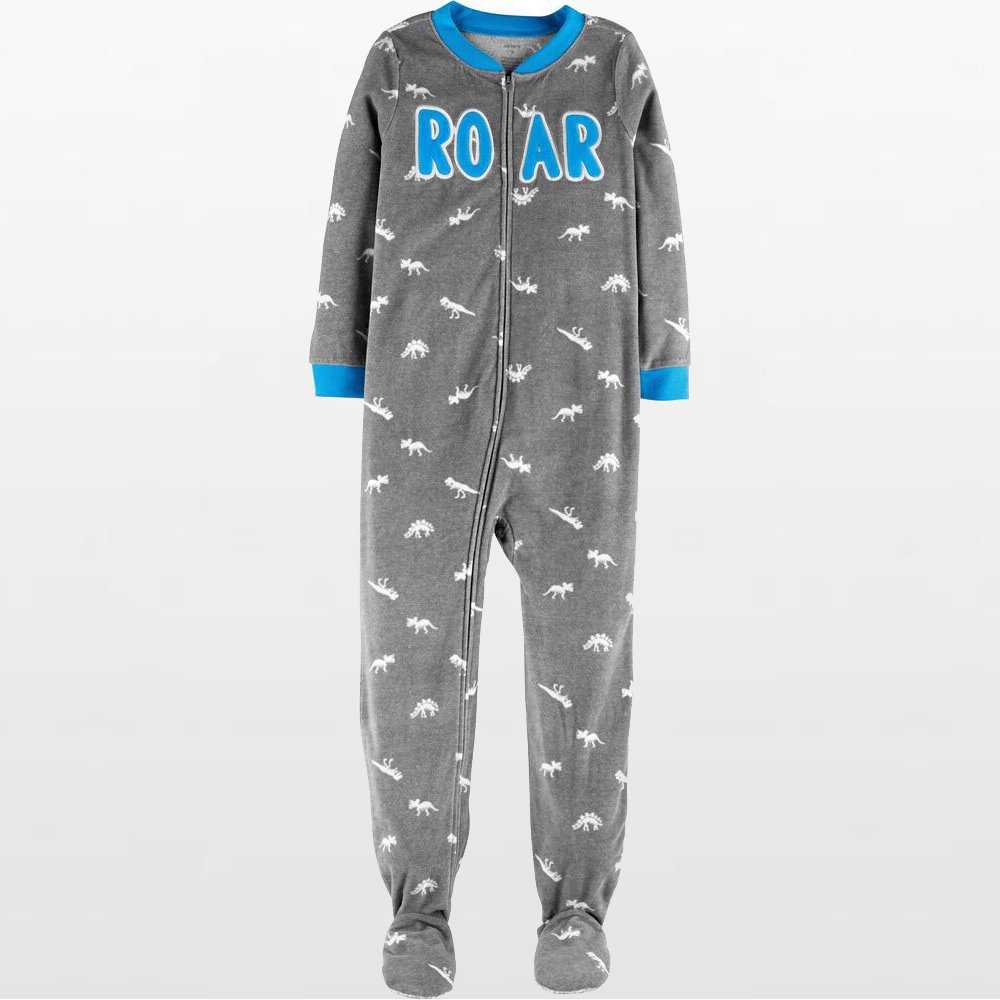 Carters - Boys Grey Roar Microfleece Onesie Pyjamas 