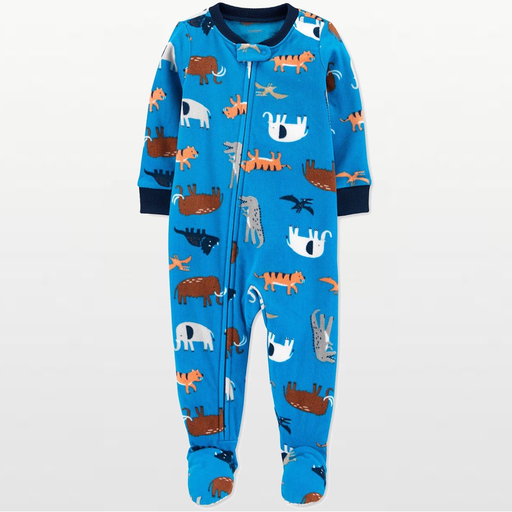 Carters - Boys Blue Animals Microfleece Onesie Pyjamas 