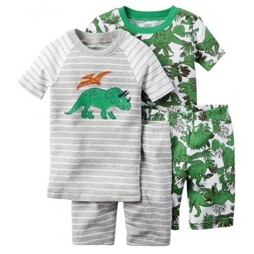 Carters - Boys 4 piece Cotton Pjs - Dinosaur