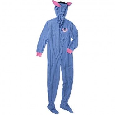 Disney -  Eeyore Fleece Footed Onesie with Hood