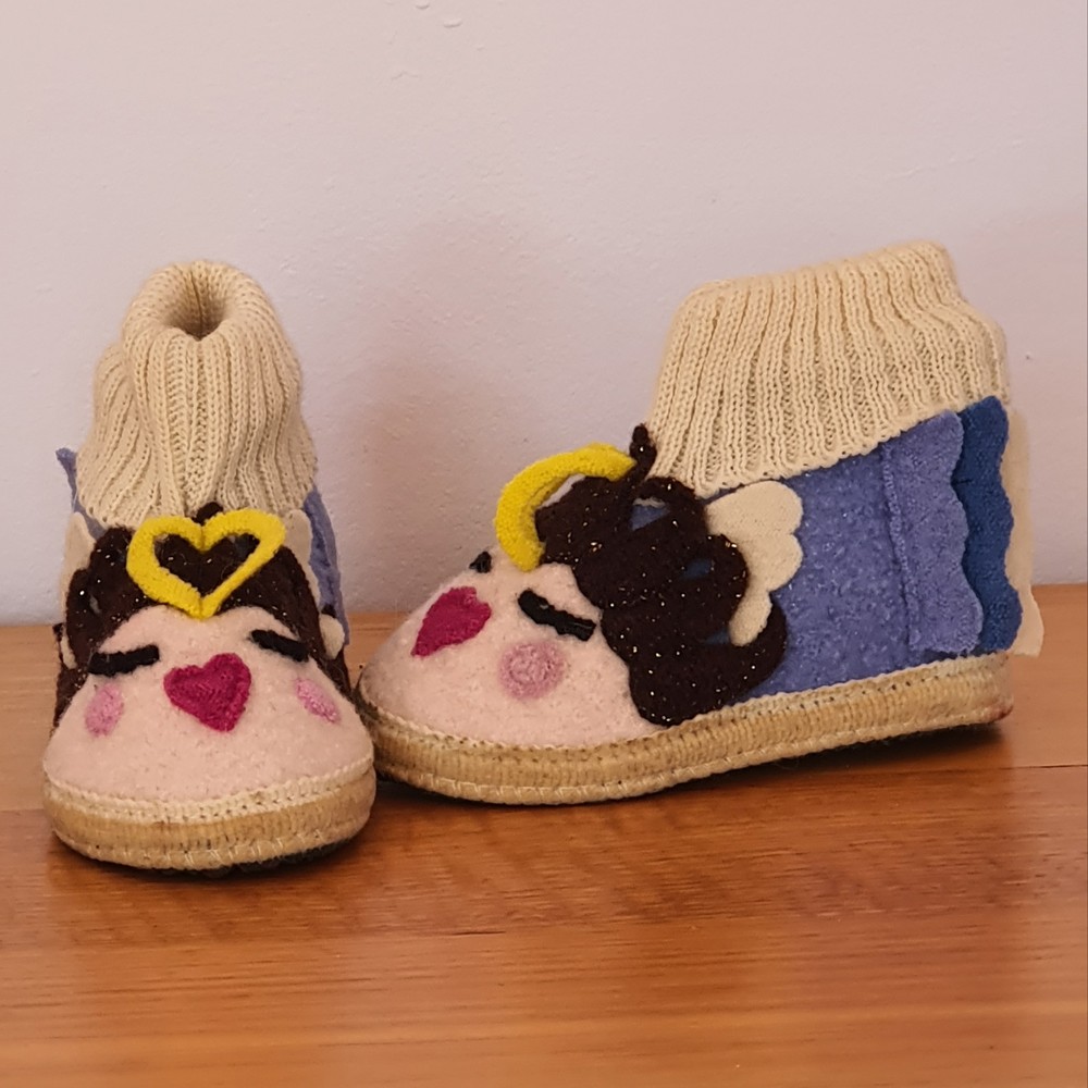 haflinger childrens boiled wool slippers