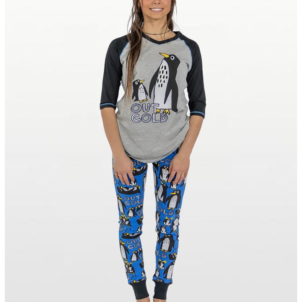 LazyOne - Womens Out Cold Penguin Leggings Pyjama Set