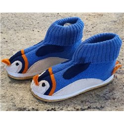 Haflinger - Boiled Wool Slippers - Blue Penguin