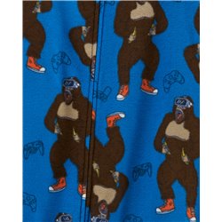 Carters - Boys Blue Gorilla  Microfleece Onesie Pyjamas