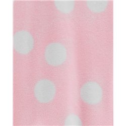 Carters - Girls Pink Polka Dot Microfleece Onesie Pyjamas