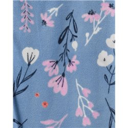 Carters - Girls Mauve Floral Microfleece Onesie Pyjamas