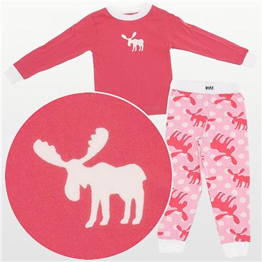 LazyOne - Girls Polka Dot Moose Pyjamas