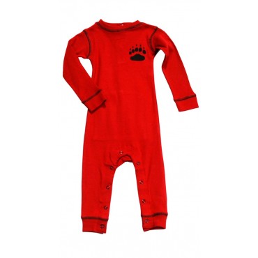 Babies - Red Bear Bottom Onesie Cotton Pj's