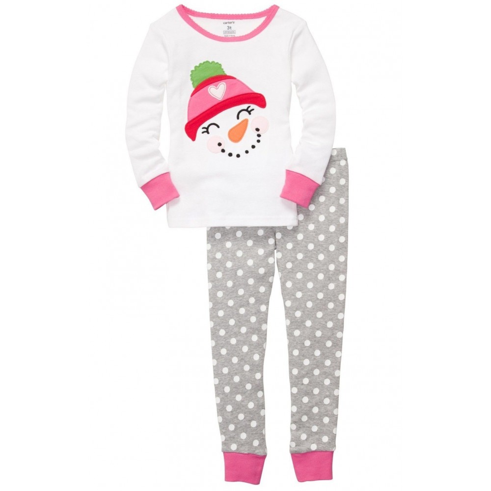Carter's - Girls 2 piece Cotton Pyjamas - Snowman