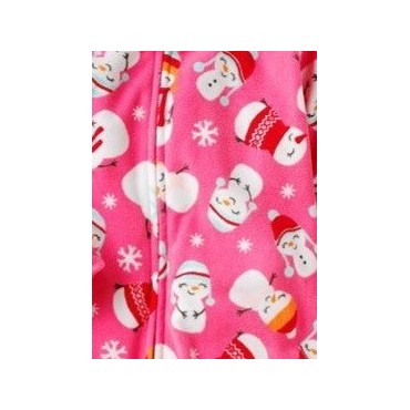 Carters - Girls Pink Snowgirl Microfleece Onesie Pyjamas