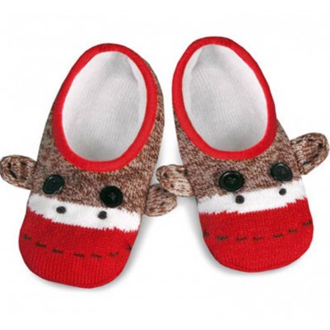 Sock Monkey Knit Footie Slipper Socks