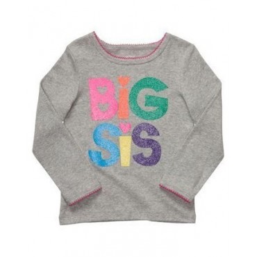 Carter's - Grey Big Sis T Shirt with Long Sleeves