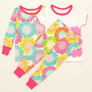 Carter's - Girls 3 piece Cotton Pyjamas - Flower