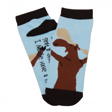 Womens - Slipper Socks  - Moose Hug Design