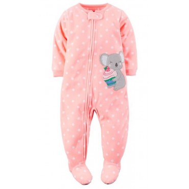 Carters - Girls Spotted Koala Microfleece One Piece Pyjamas